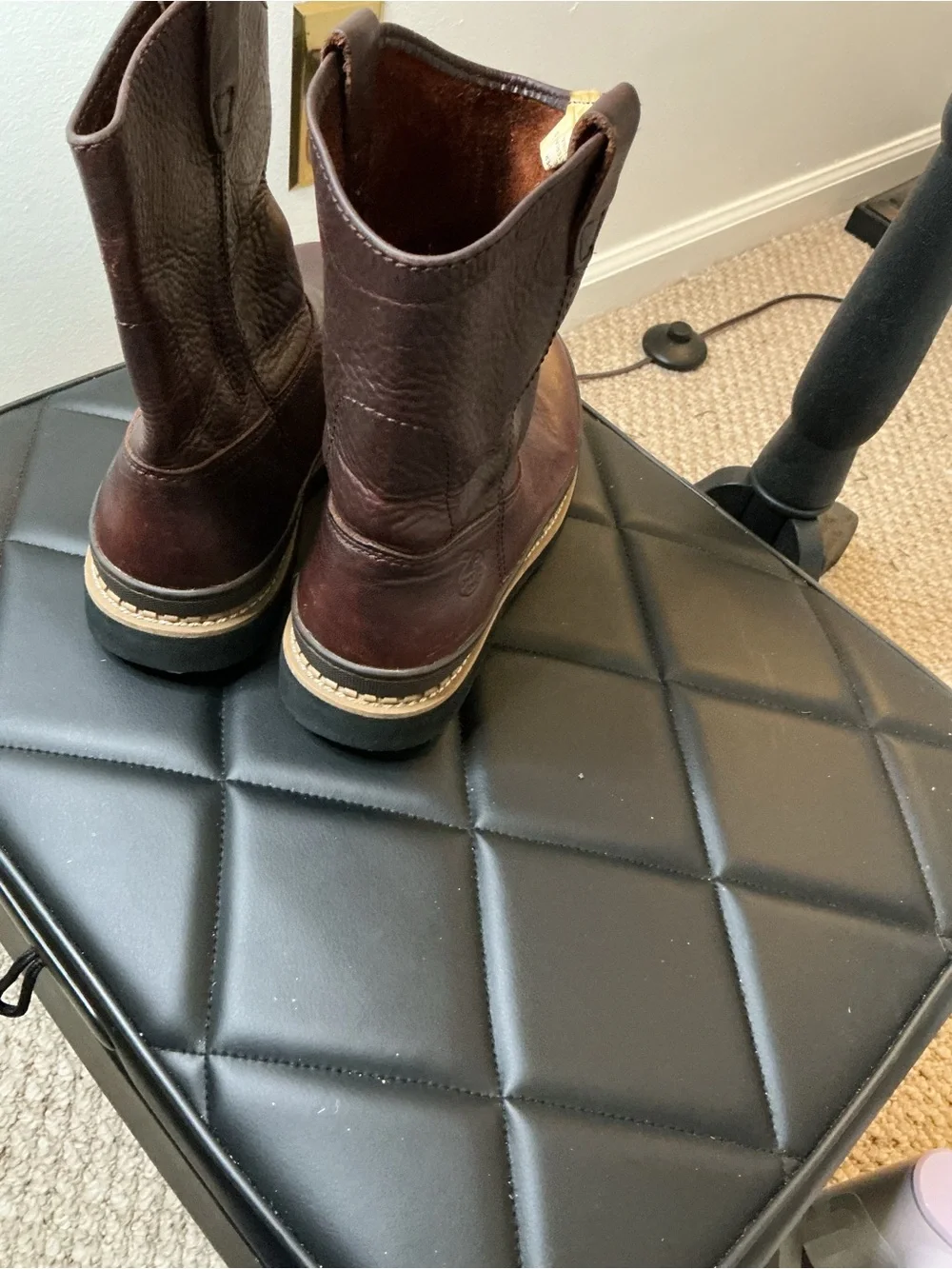 Georgia Boot Little Georgia Giant Brown Leather Wellington Boots Youth 6M